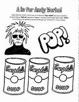 Andy Warhol Coloring Pages Sheet Kids Lessons Pop 4th Grade Sheets Teacherspayteachers Activity Kindergarten sketch template