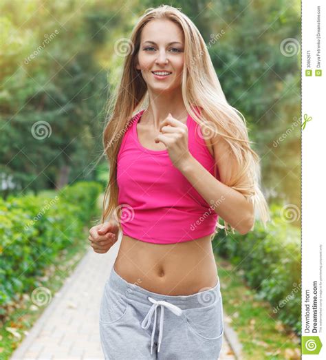 Sport Fitness Running Woman Jogging During Outdoor Workout