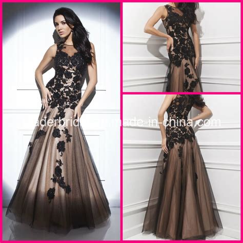 china beads formal gowns black lace sequins evening dresses t214209
