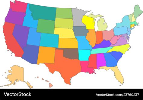 color usa map   states royalty  vector image