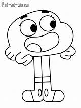 Gumball Watterson sketch template