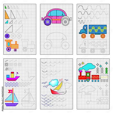 set  educational pages  square paper  kids printable worksheets