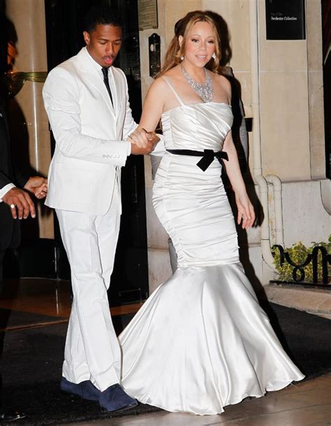 mariah carey and nick cannon renew wedding vows in paris in matching white suits mirror online