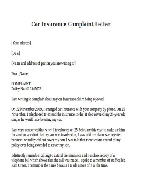 insurance complaint template letter ten quick tips albanordcom