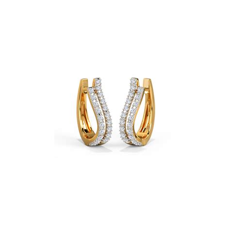 buy wave diamond hoop earrings  caratlane