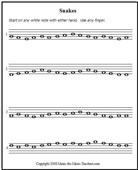 piano sheet   beginners snakes