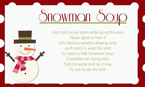 printable snowman soup recipe snowman soup snowman soup poem