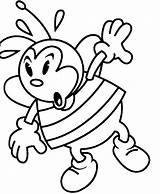 Bee Coloring Cartoon Cliparts Colouring Pages Clipart Queen Library Getdrawings Getcolorings Favorites Add sketch template