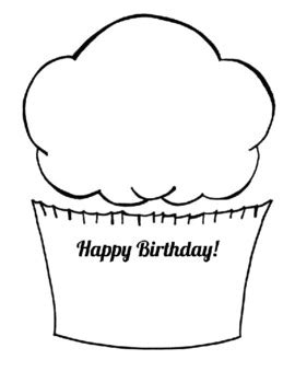 birthday cupcake template  nn creations teachers pay teachers