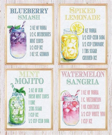 printable drink recipe cards printable word searches