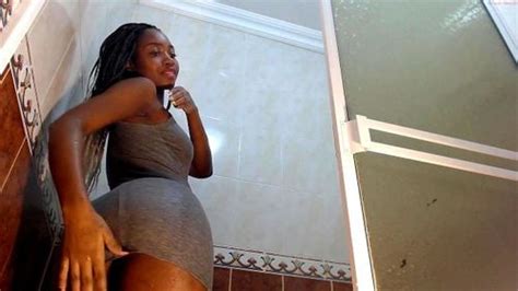 watch cute ebony slim babe shower ebony teen slim