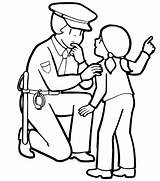 Police Coloring Officer Helping Policeman Pages Drawing Lost Uniform Girl Draw Clipart Color Little Cliparts Badge Security Guard Hat Children sketch template