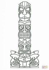 Tiki Totem Coloriage Lanta Koh Poles Colorier Totempaal Hawaiian Supercoloring Luau Mask Pfahl Idée Plastiques Leroy Annabel Coloriages Totempfahl Maori sketch template