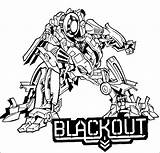 Transformers Coloring Blackout Printable Hasbro Movie Hit Chevrolet sketch template