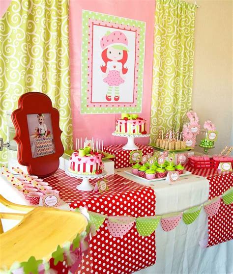 karas party ideas strawberry shortcake themed st birthday party