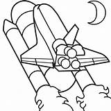 Rocket Ship Coloring Drawing Pages Kids Space Shuttle Printable Booster Colour Clipart Drawings Outline Cartoon Powered Colored Color Cliparts Bestcoloringpagesforkids sketch template