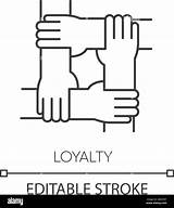 Loyalty Contour Collective Bonding Customizable Teamwork Friendship sketch template