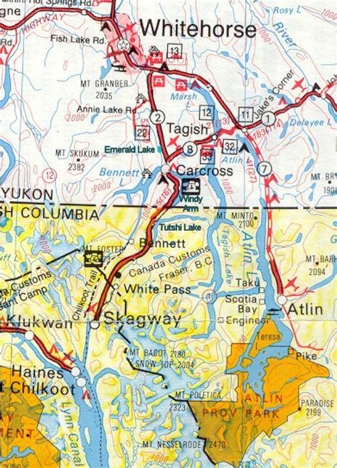 south klondike highway map