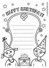 Coloring Birthday Cards Card Happy Template Gorgeous Source sketch template