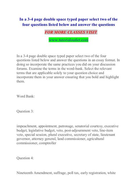 page double space typed paper select     experie