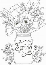 Spring Coloring Adults Sheets Pages sketch template