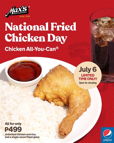 Max’s National Fried Chicken Day Chicken All You Can Promo Proud