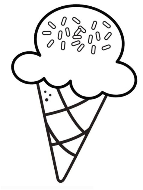 easy ice cream cone coloring page  printable coloring pages  kids