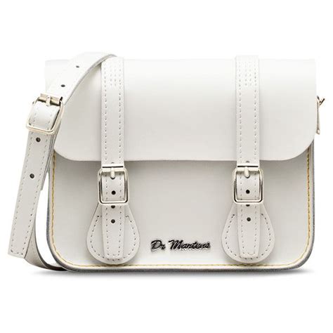 dr martens leather  satchel    polyvore featuring bags handbags white leather