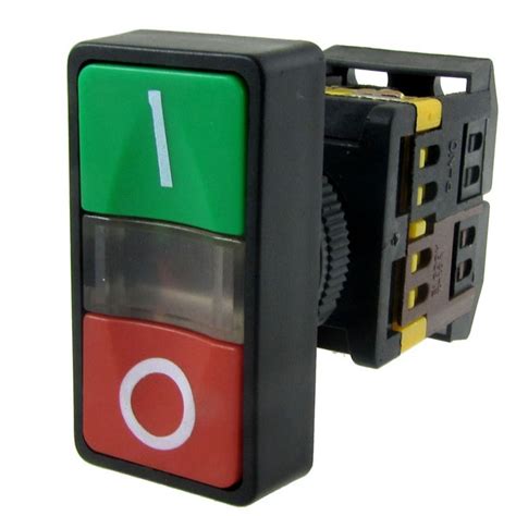 ac  yellow light   start stop momentary push button switch