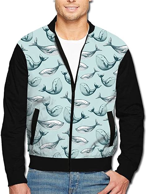 amazoncom nautical whale life mens casual zipper jacket coat outwear