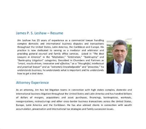 attorney resume templates