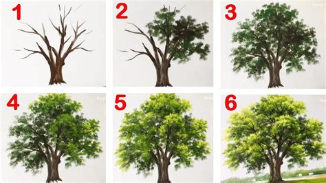paint  tree  acrylic lesson  youtube