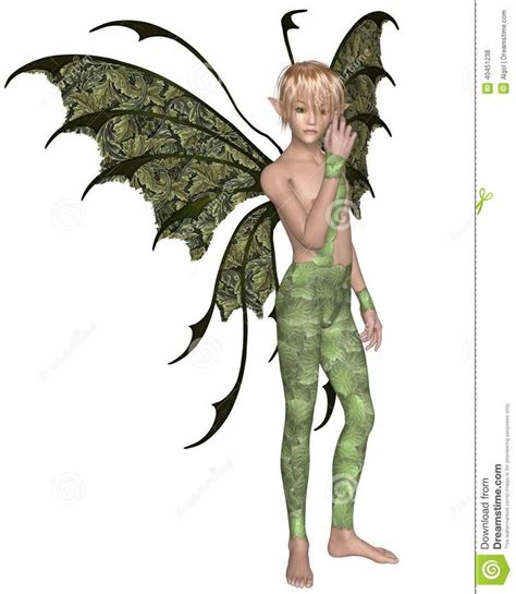 fairy boy  green standing fairy boy male fairy illustration