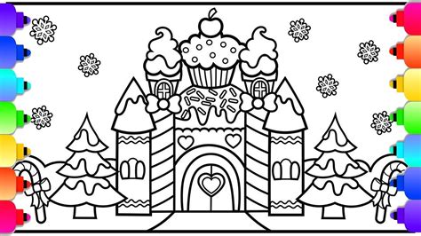 candy castle coloring page