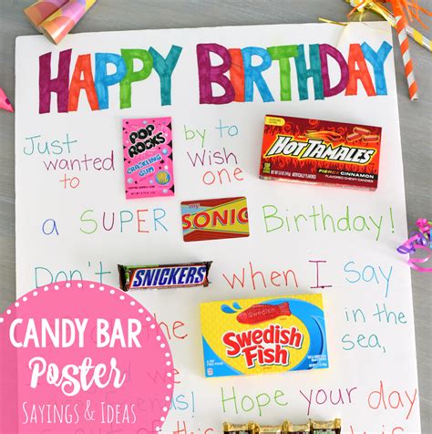 fun and simple candy poster for friend s birthday fun squared