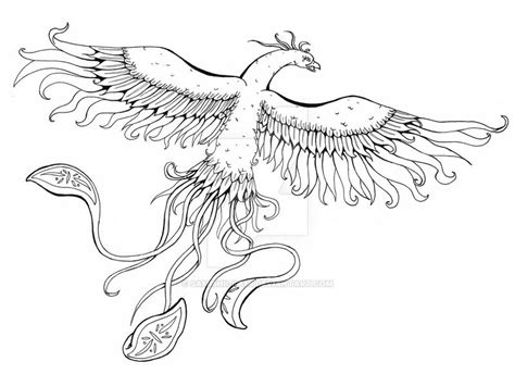 phoenix tattoo flight  samishii   deviantart coloring pages