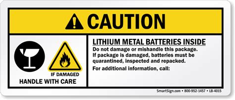 lithium ion warning label labels