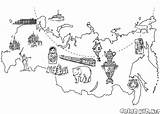Rusia Mappa Rosji Colorkid Kolorowanki Russland Kremlin Coloriage Russie Stampare Russa Cartina Kolorowanka Rosyjska Federacja Imprimir Balalaika Federazione Invierno Palacio sketch template