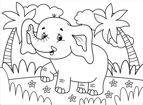 elephant coloring page  printable coloring pages  kids