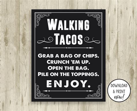 printable walking taco sign