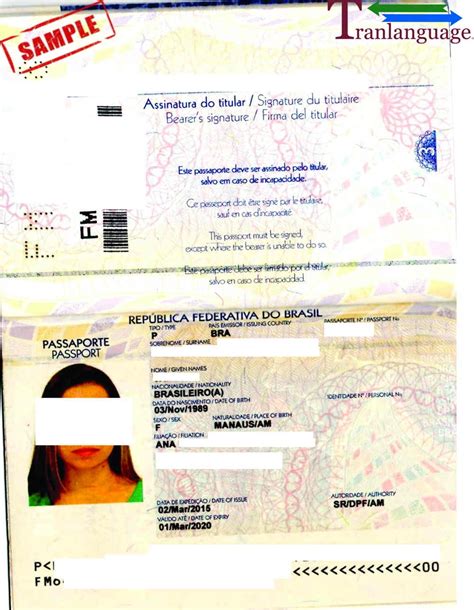 passport brazil tranlanguage certified translations
