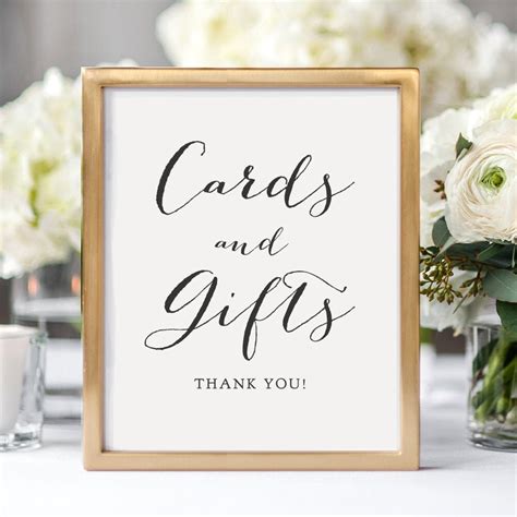 cards  gifts sign cards  gifts printable sign wedding signs