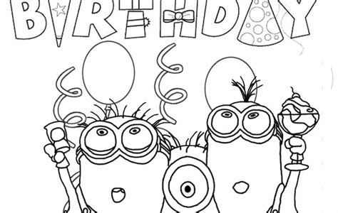 minion birthday coloring pages risunki
