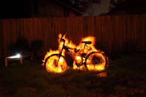 burning bike photograph  tyler thompson fine art america