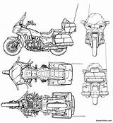 Honda Goldwing Bike Blueprint Gold Wing Drawing Motorcycle Blueprints Plan Technical Yamaha Drawings Parts 3d Moto Drawingdatabase Modeling Bikes Dirt sketch template
