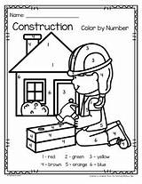 Construction Color Number Pages Theme Printables Preschool Worksheets Community Helpers Activities Kids Numbers Printable Kindergarten Teacherspayteachers Subject Prek Learning Choose sketch template