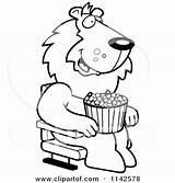 Eating Popcorn Lion Movie Clipart Watching Coloring Theater Pages Cartoon 3d Thoman Cory Happy Vector Outlined Getcolorings Royalty Movies 2021 sketch template