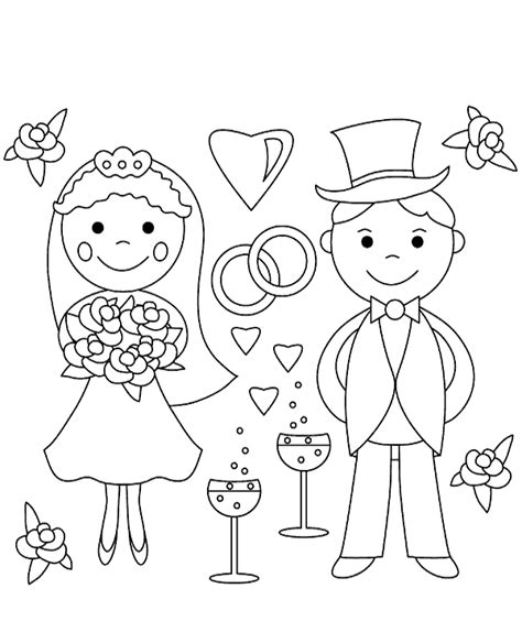 basic wedding coloring page  kids coloring home