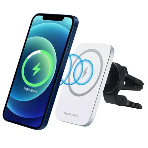 vicveo magnetic wireless car charger compatible  iphone  mini pro pro max cell