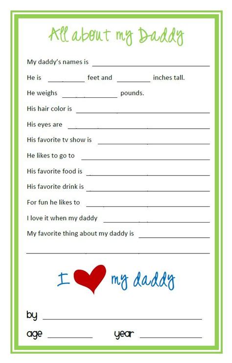 pin  andrea schiele  school fathers day questionnaire fathers